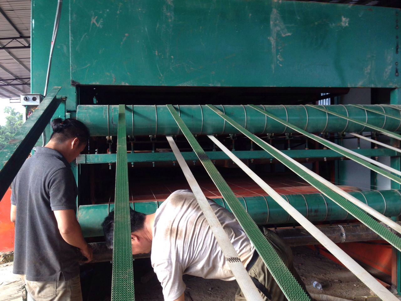 Máquina secadora de rodillos de chapa de núcleo de madera contrachapada