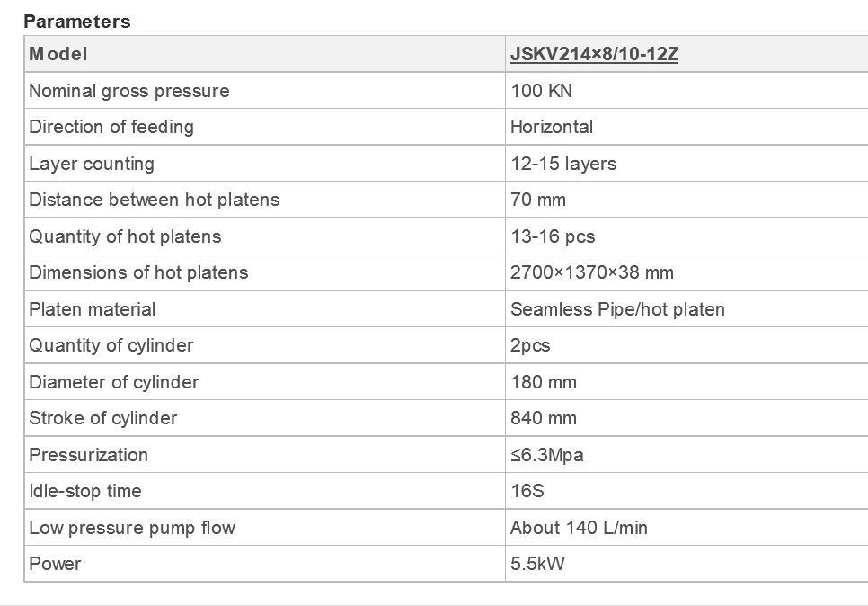 Máquina de prensado en caliente de chapa de madera contrachapada