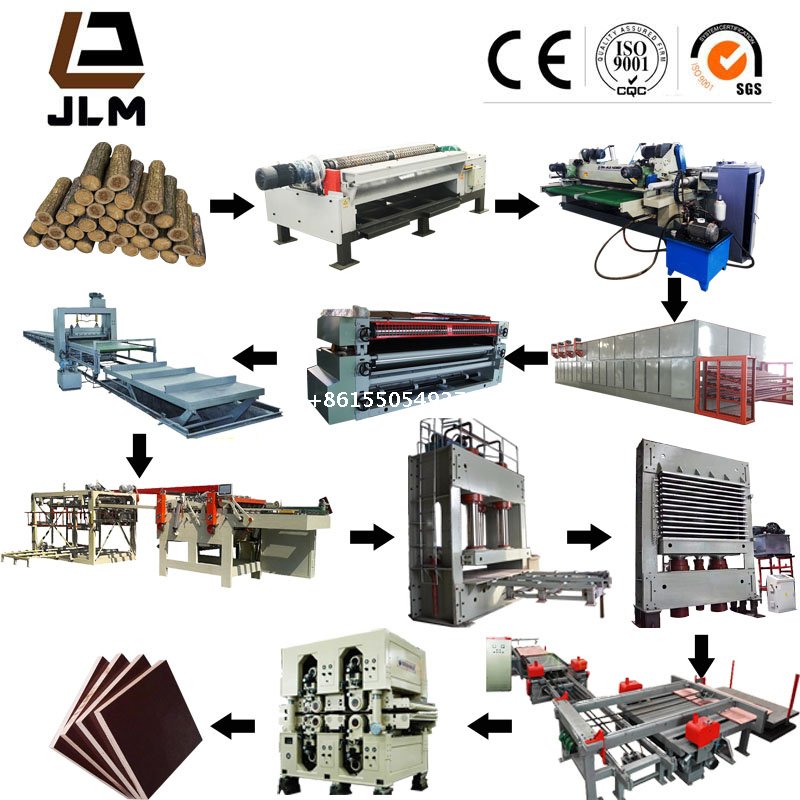 Máquina cortadora automática de chapa de madera de pino/roble/eucalipto sin eje de 4 pies y 8 pies