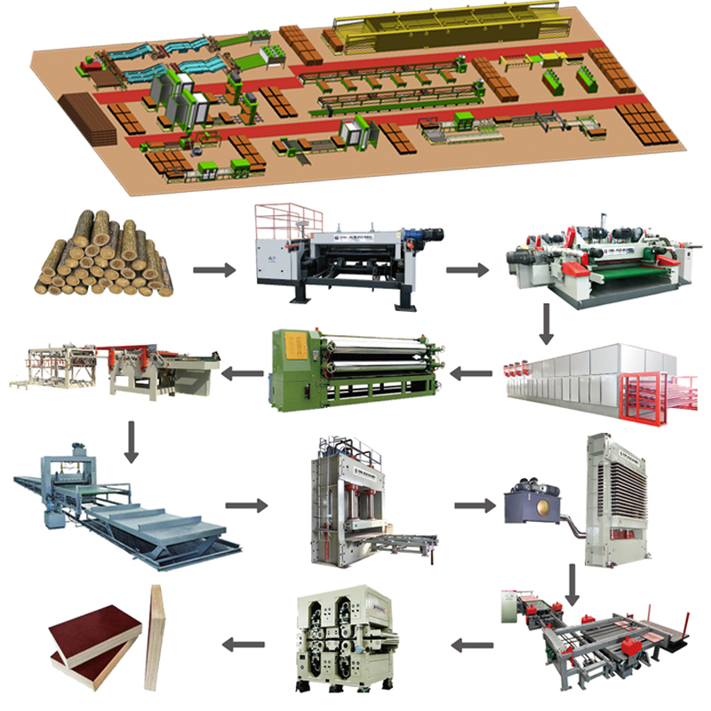 Funcionamiento no tripulado completamente automático del torno rotatorio de la peladura de la chapa de madera de 4 pies