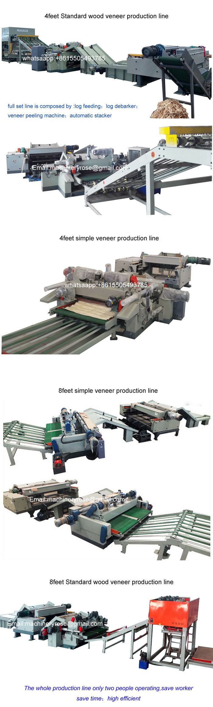 L&iacute;nea de producci&oacute;n de madera contrachapada/torno rotativo para chapas